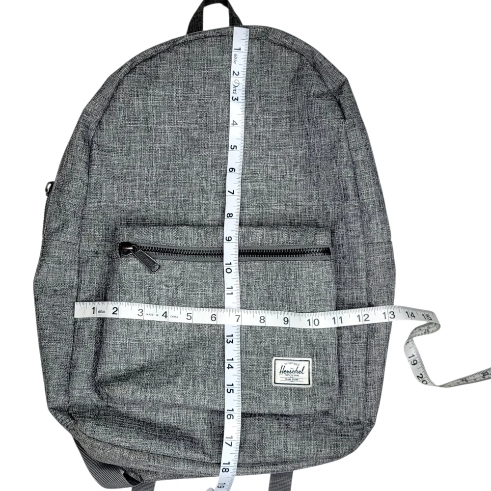 Hershel Settlement Backpack Bag Gray Red Crosshatch Tote Classic Travel Zipper